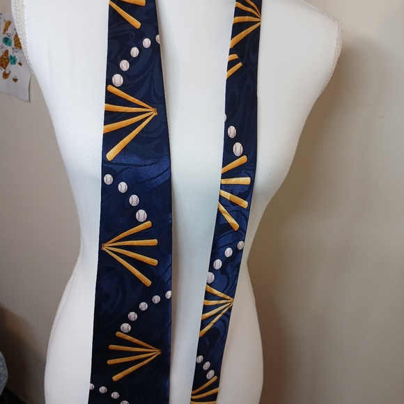 Fratello Baseball Theme Tie – Navy Blue - Picture 6 of 6